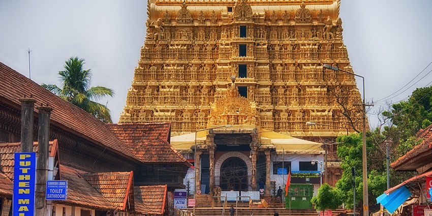 View of beautiful Padmanabhaswamy Temple - one of the best places to visit in Trivandrum