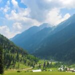 View of a village in Betaab Valley, which is a top tourist destination in Pahalgam