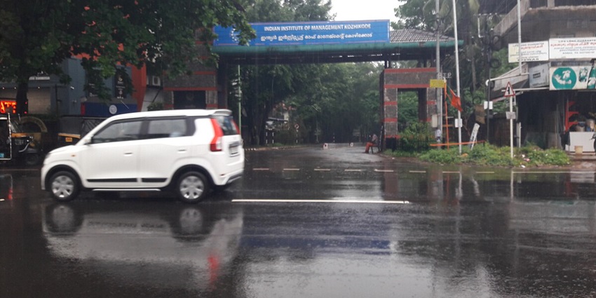 Scenic view of the city of Kerala on a rainy day - Pathrakadavu waterfalls Palakkad