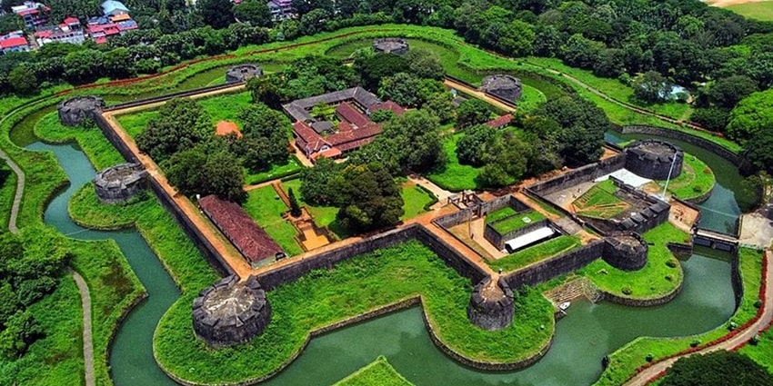 An aerial shot of the Palakkad Fort