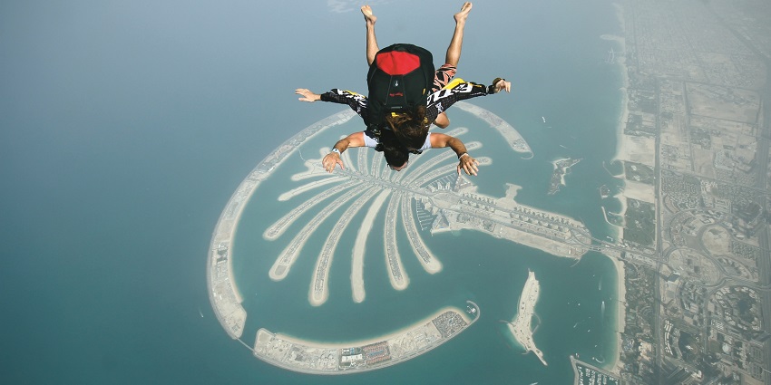 Partaking in skydiving is one of the best things to do in Dubai with family and friends.