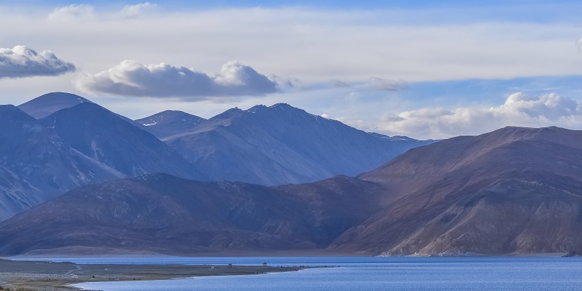 Pangong Lake in Leh Ladakh is a picturesque spot that has a captivating tranquil beauty.
