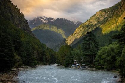 A rainy afternoon on the Parbati River, Kasol, a serene view from - things to do in Kasol