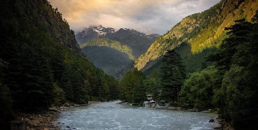 A rainy afternoon on the Parbati River, Kasol, a serene view from - things to do in Kasol