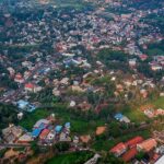 Aerial view of beautiful Pathanamthitta city amidst the enchanting green trees