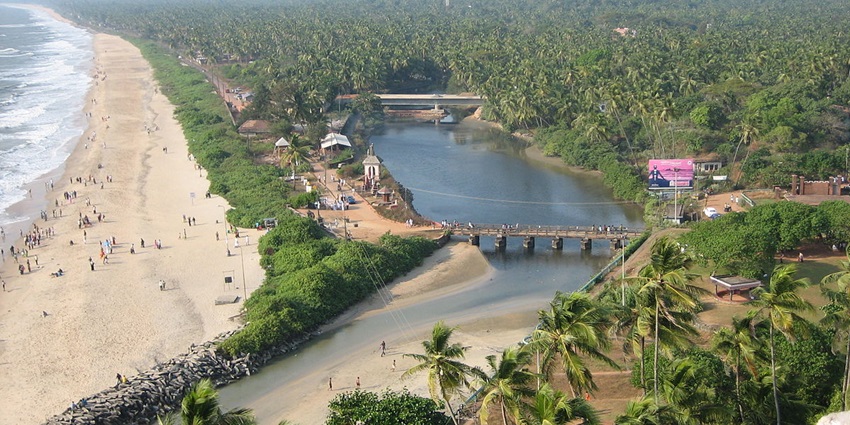 Payyambalam beach from top of skyline apartments - one of the best beaches in Kerala