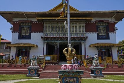 Pemayangtse Monastery in Pelling with its traditional architecture and mountain views.