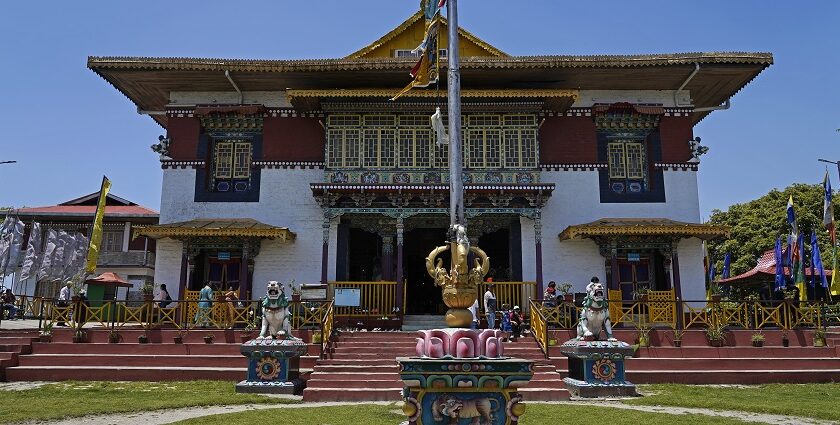 Pemayangtse Monastery in Pelling with its traditional architecture and mountain views.