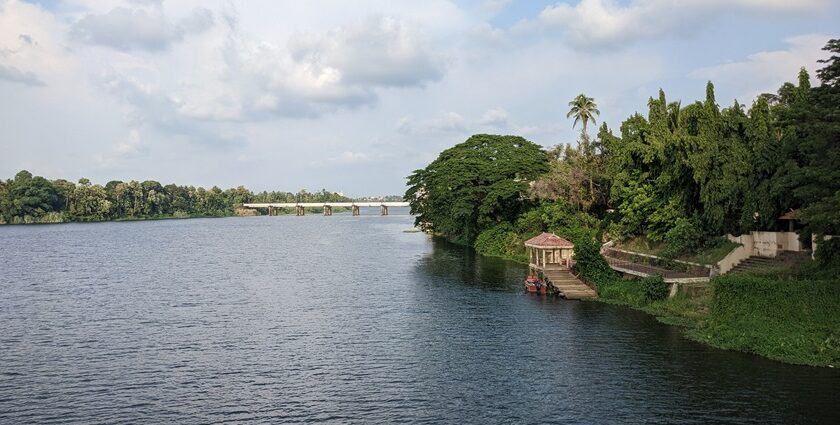 The view of Periyar River in Aluva - One of the best things to do in Aluva