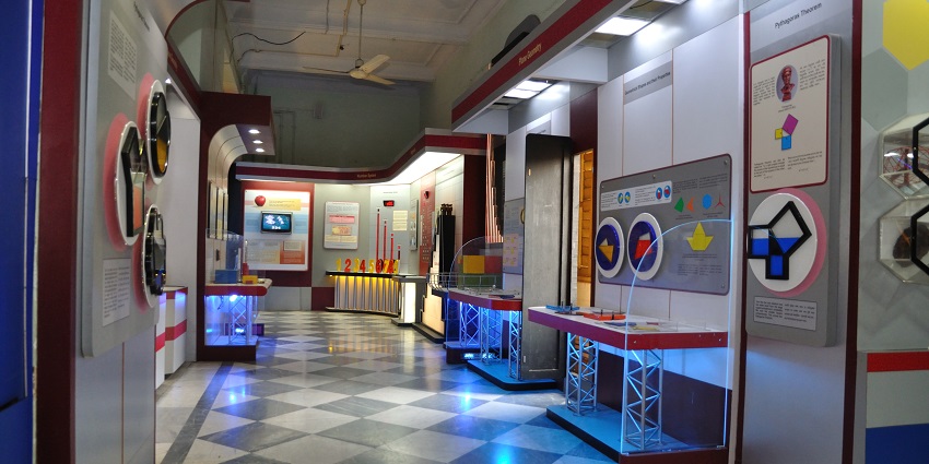 The view of the Mathematics Gallery at the Birla Industrial & Technological Museum.