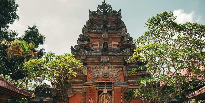 View of Ubud Palace in Bali, Indonesia, a famous tourist destination to visit in August