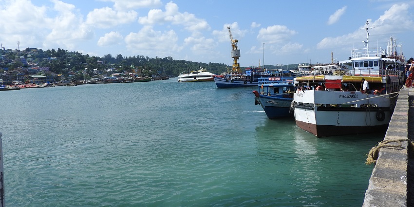 Port Blair cityscape, buildings, and surrounding natural beauty of Andaman Island