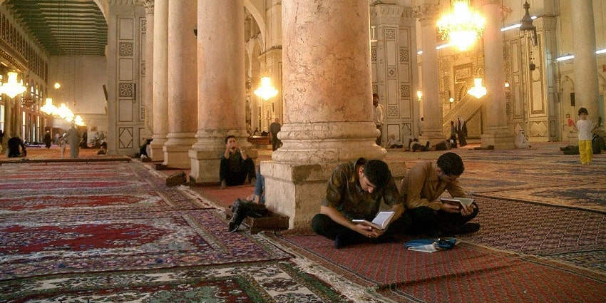 A prayer hall in a mosque
