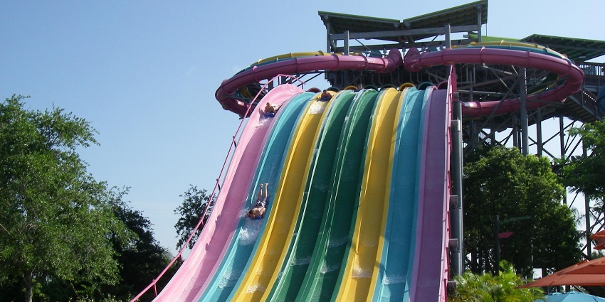Beautiful picture of the Water sledge at the Yas Island Water Park - Dubai, UAE