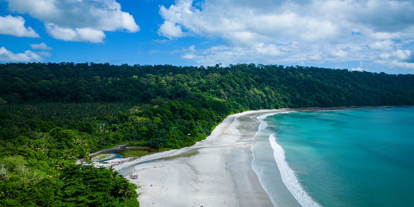 Radhanagar beach during the day - one of the best places to visit in Andaman for honeymoon.