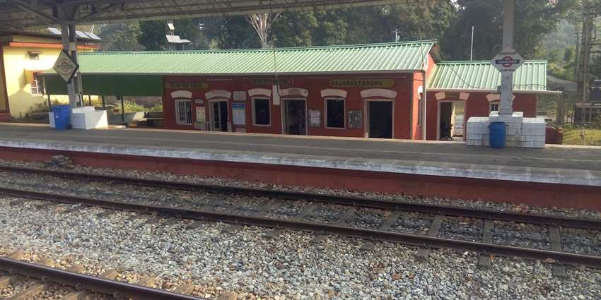 A picture of the railway station of Rajabhat Khawa, located near the Buxa Tiger Reserve
