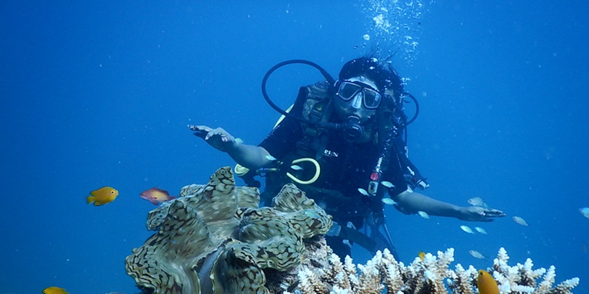 Scuba diving is the popular water activity of Andaman Islands for seeing the world beneath.