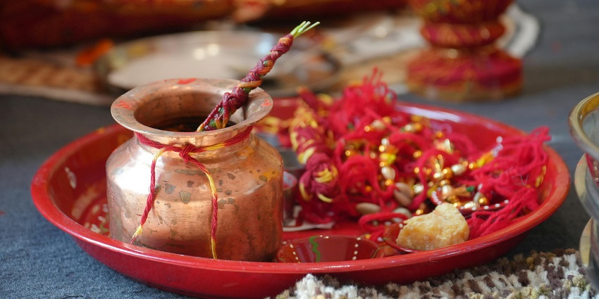 Pooja Thali Hindu Rituals - Kali Mandir in Siliguri - one of the best places to visit.