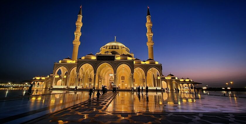 Night View of the Sharjah Mosque