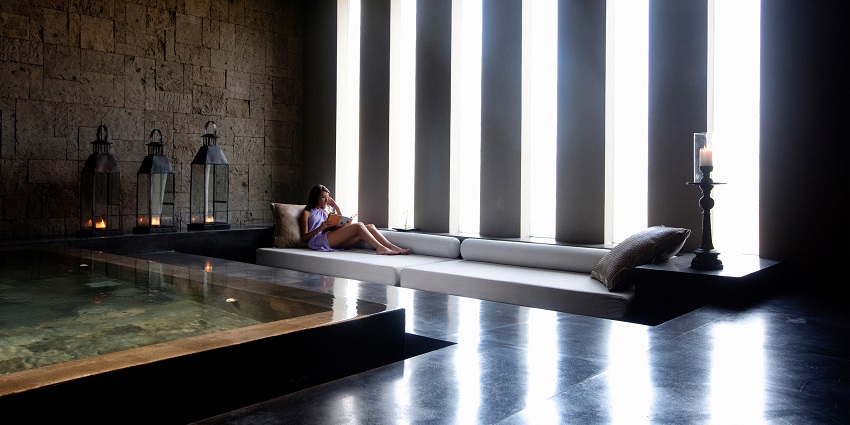 The beautiful picture of the interior of the Spa - Atlantis Water Parks Dubai, UAE