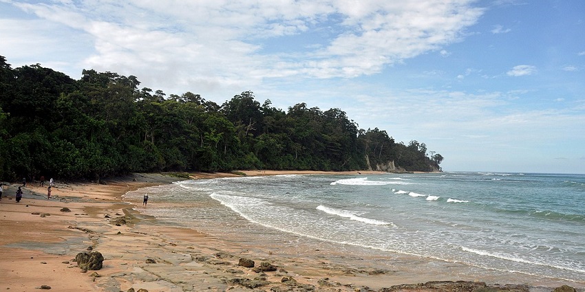 The view of Sitapur beach in Neil Island: Stunning shoreline with turquoise waters