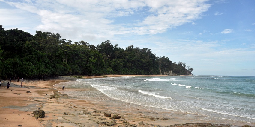 Panoramic view of the Sitapur Beach, one of the best places for snorkelling in Neil Island