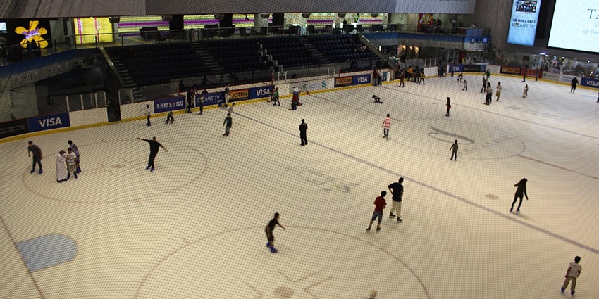 Aerial view of Skating park inside Dubai Mall - Things to do in Dubai Mall, UAE