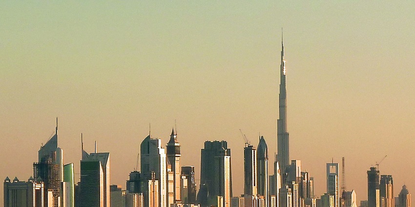 Beautiful lounge offering views of Dubai Nightlife