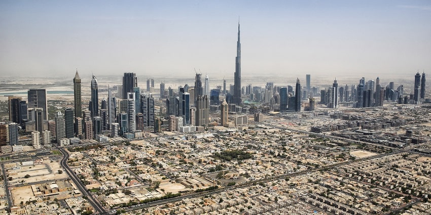 The tall skyscrapers of Dubai, one of the best places to visit in UAE for panoramic views