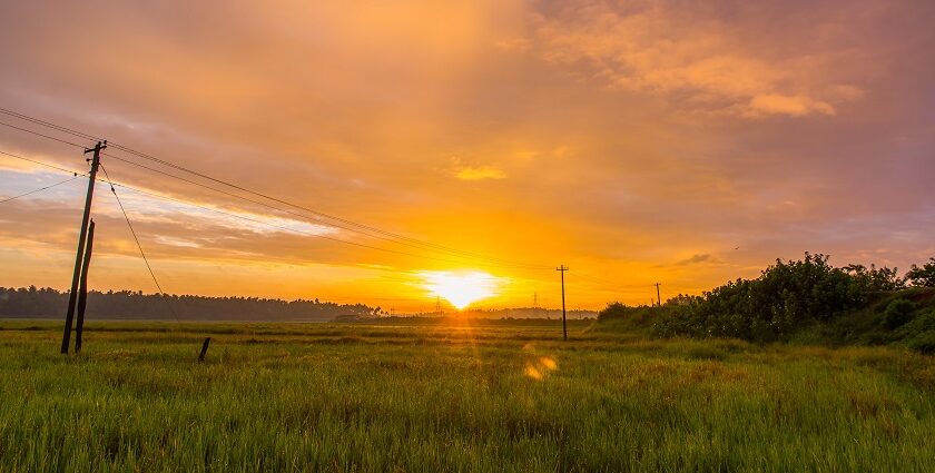 Sunrise over Pullu Padam - one of the most scenic places to visit in Thrissur for couples