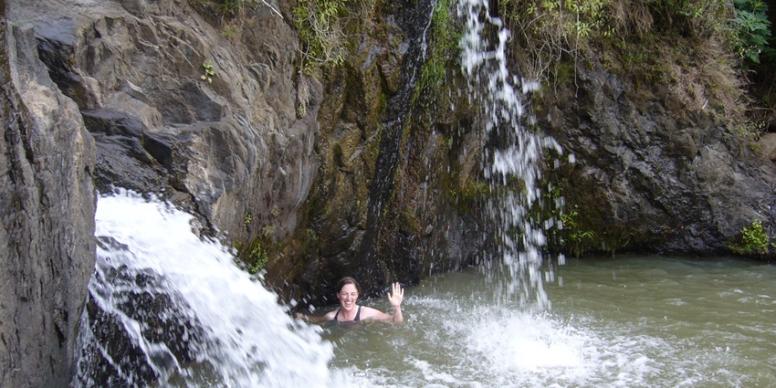 Enjoy the unforgettable swimming experience in the pool of natural Marmala waterfalls