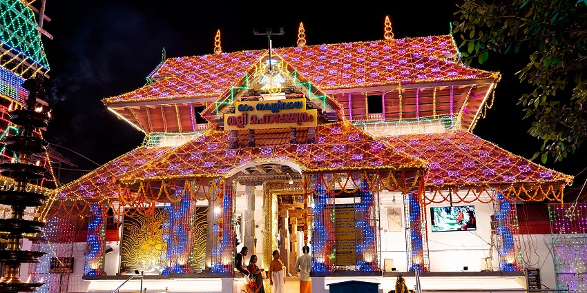Shiva Temple, known for its traditional Kerala architecture and cultural significance.