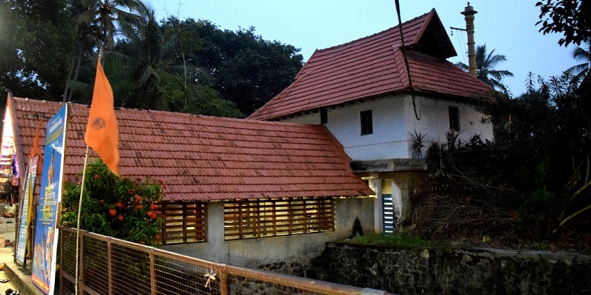 The exterior view of the famous temple dedicated to God Parsurama in Thrivallum.
