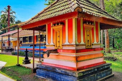 A scenic mesmerising picture of a beautiful temple in Kottayam, Kerala