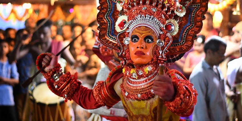 Witness the exciting ambience of Thayyam Festivals at Chamakkavu Temple in Kerala