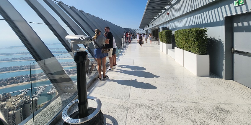 Enjoy a breathtaking panoramic view from the observation deck of The View at The Palm.