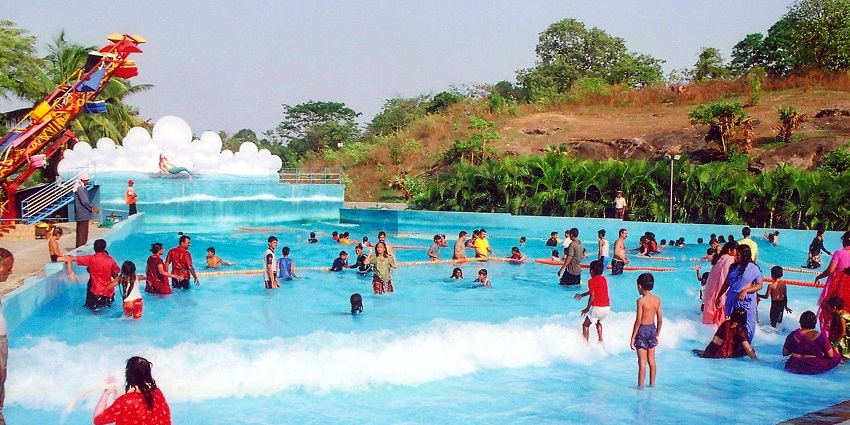Picture of People enjoying in the wave pool at the water park - Yas Island Water Park, Dubai