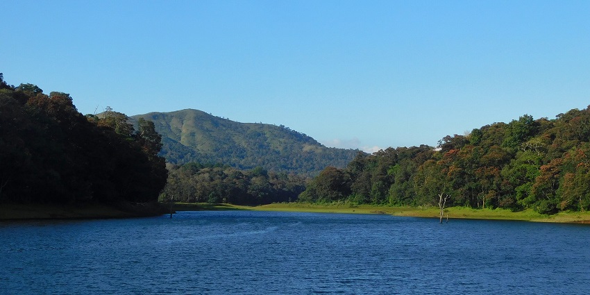 Witness the serene lakes of Thekkady, one of the places to visit in Kerala with family.