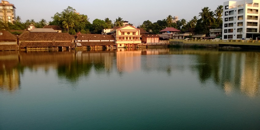 The view of serene Padinjarechira in Thrissur City located in the state of Kerala, India.