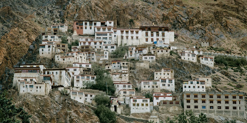 Karsha Gompa, an old Tibetian monastery located in the steep slopes of Padum Valley.
