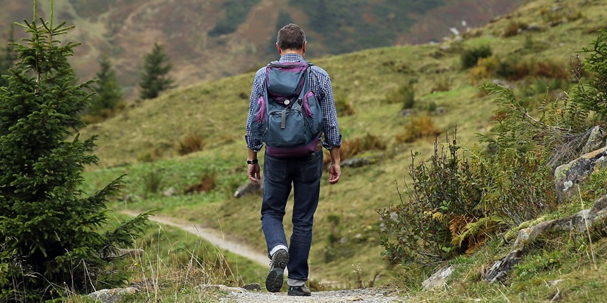 Scenic snapshot of people Trekking on the hills - Things to do in Kalpa, Himachal
