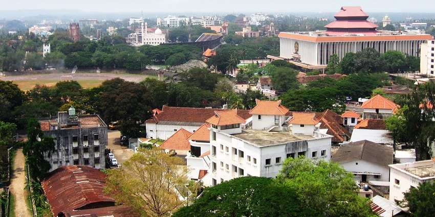 Aerial view of Trivandrum city in Kerala - The Bible Museum Trivandrum