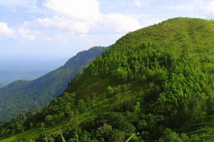 A view of lush green Ponmudi hill station near Trivandrum district of Kerala in India.