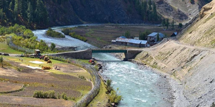 A view of a lofty mountain from Tulail Valley one of the amazing places in Kashmir.