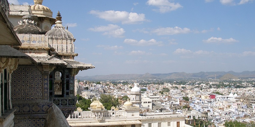 A scenic view of a fort in Udaipur, one of the top places to visit in September in India