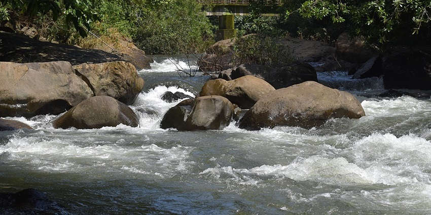 Beautiful picture of Vanhikapoika Waterfalls following from the forest in Kerala