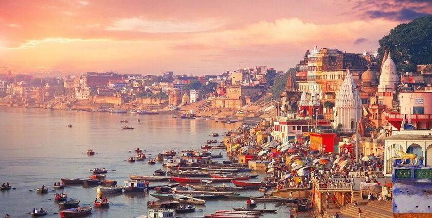 A panoramic view of Varanasi which is one of the places to visit in November in India