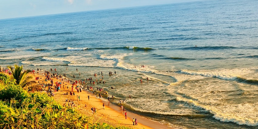 Varkala Beach and its golden shores one of the best places to visit in Kerala in August