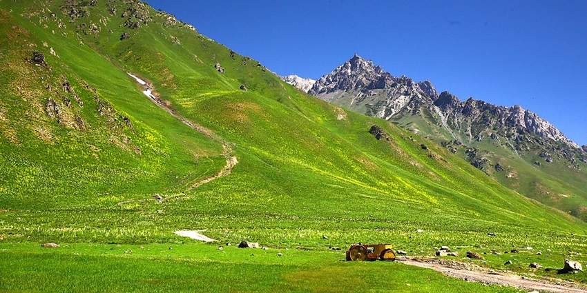 Khilanmarg is a scenic plateau nestled amidst the mountains and is one of the top places to visit near Gulmarg