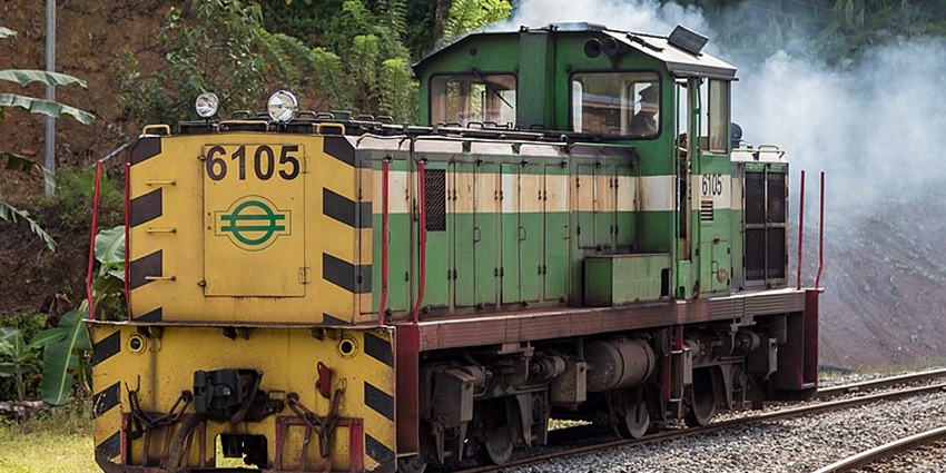 A train travelling on the track
